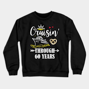 Cruising Through 60 Years Family 60th Anniversary Cruise Couple Crewneck Sweatshirt